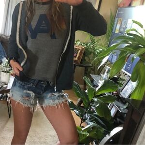 Rare Levi Vintage Bleached Thrashed Frayed Blue Jean Denim Shorts Distressed